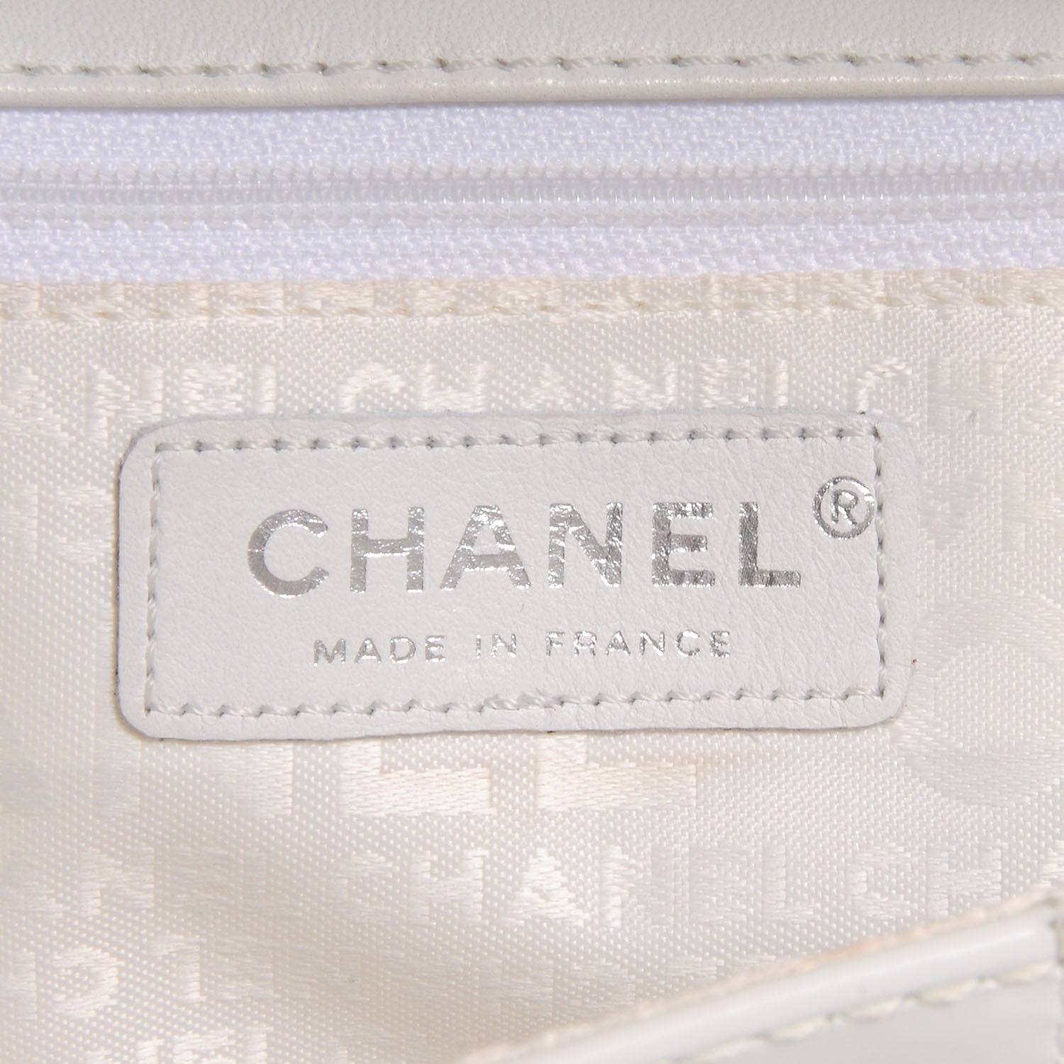 Chanel Patent Square Stitched CC Flap Clutch White 6 of 8