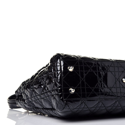 Christian Dior Patent Cannage Small Dior Soft Shopping Tote Black 7 of 8