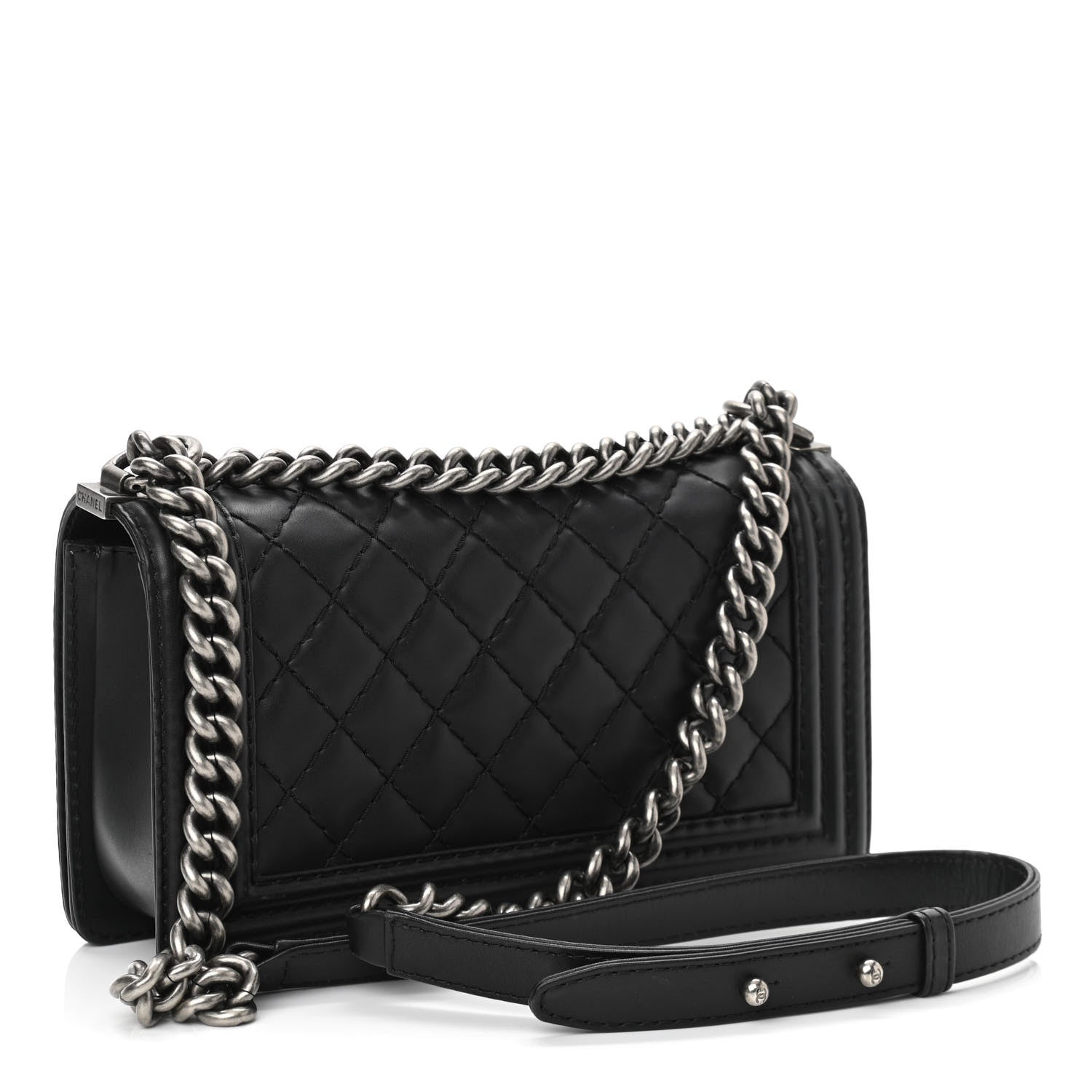 Chanel Lambskin Quilted Small Boy Flap Black 2 of 12