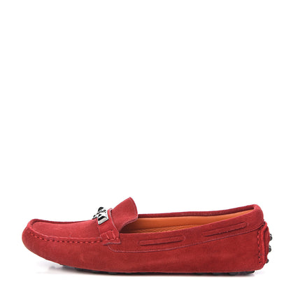 Hermes Suede Irving Moccasin Loafers 36 Rouge 1 of 10