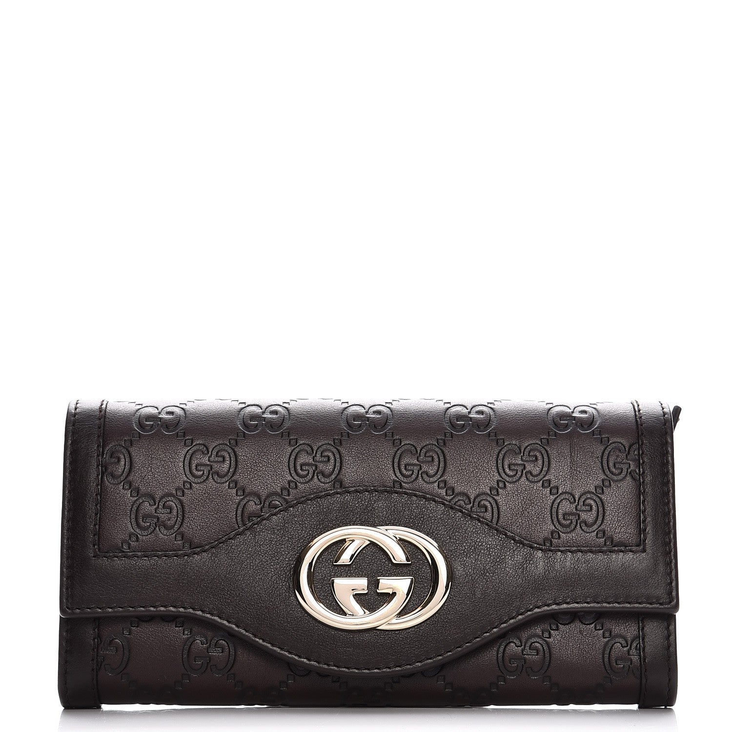 Gucci Guccissima Sukey Continental Wallet Chocolate 1 of 7