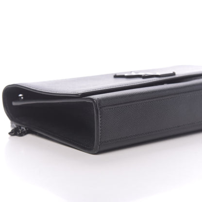 Saint Laurent Grain De Poudre Medium Classic Monogram Kate Satchel Black 7 of 9