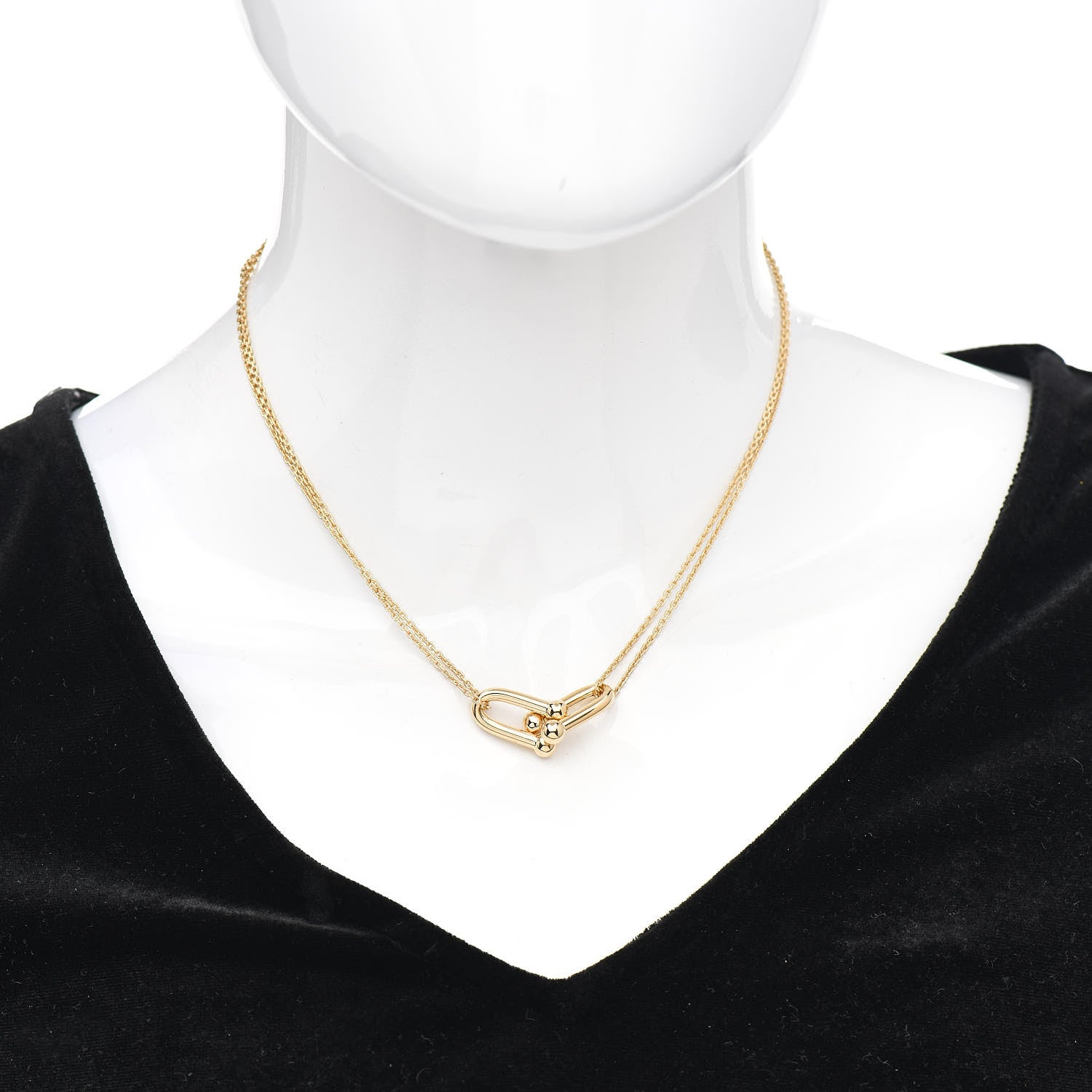 Tiffany 18K Yellow Gold HardWear Double Link Pendant Necklace 2 of 5
