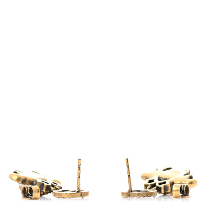 Gucci Crystal Pearl GG Drop Bee Earrings Gold 3 of 4