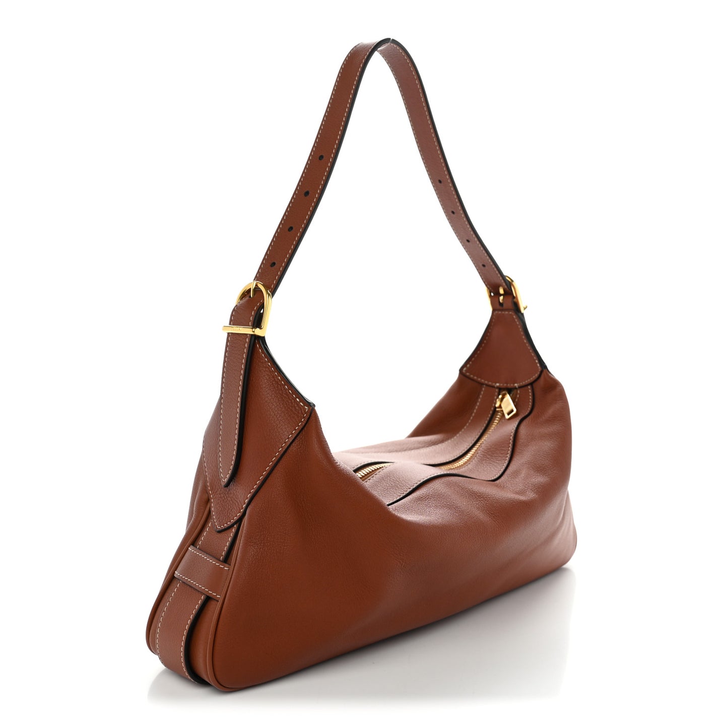 Supple Calfskin Medium Romy Shoulder Bag Tan