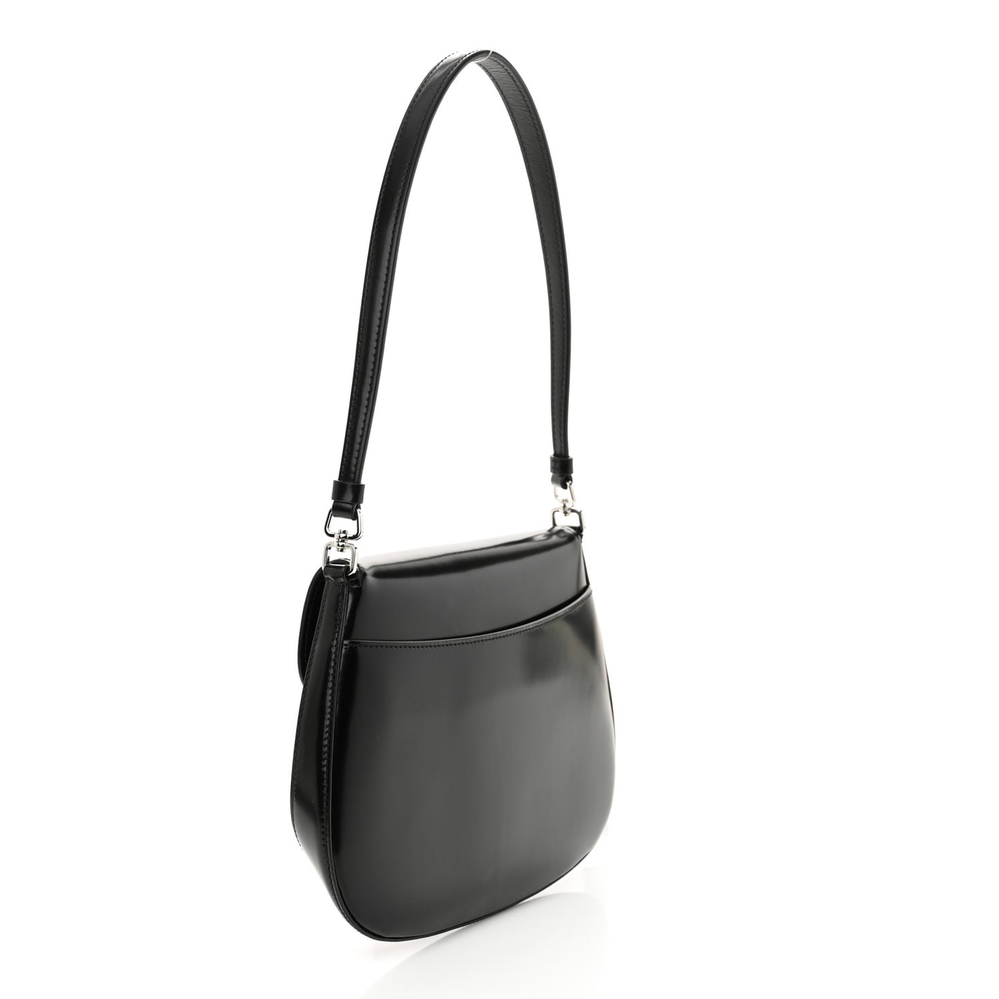 Spazzolato Cleo Flap Shoulder Bag Black