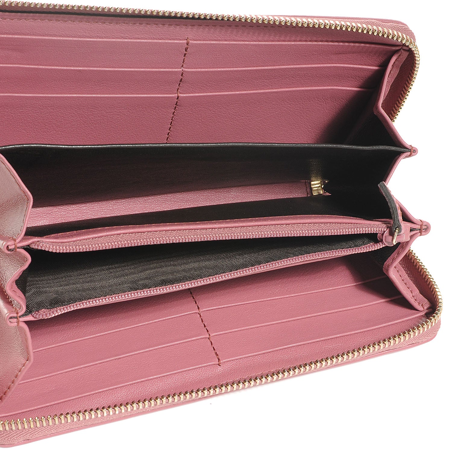 Gucci Monogram Margaux Calfskin Sukey Zip Around Wallet Beige Ebony Vintage Rose 6 of 8