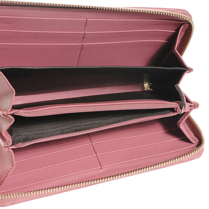 Gucci Monogram Margaux Calfskin Sukey Zip Around Wallet Beige Ebony Vintage Rose 6 of 8