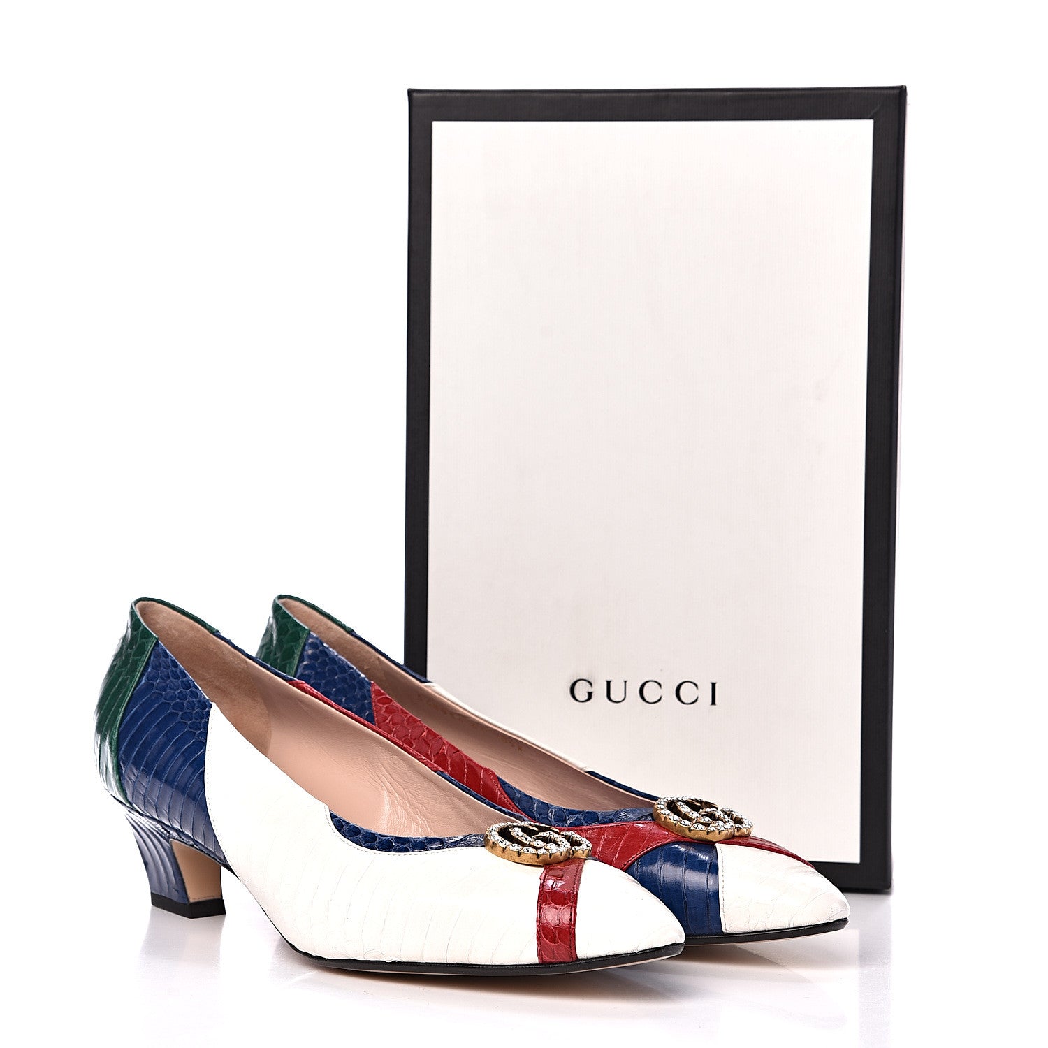 Gucci Snakeskin Crystal Double G Pumps 41 Multicolor 11 of 11