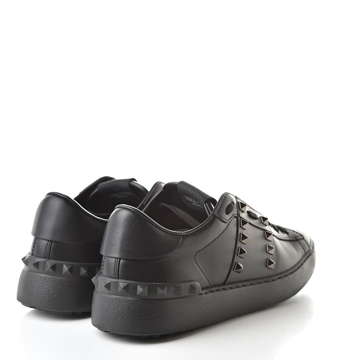 Calfskin Rockstud Untitled Open Sneakers 37 Black