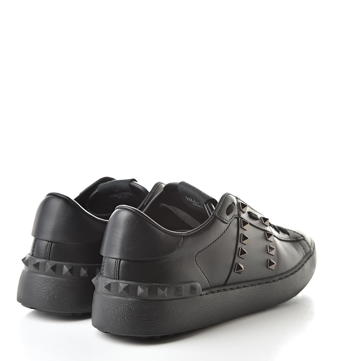 Valentino Garavani Calfskin Rockstud Untitled Open Sneakers 37 Black 4 of 8
