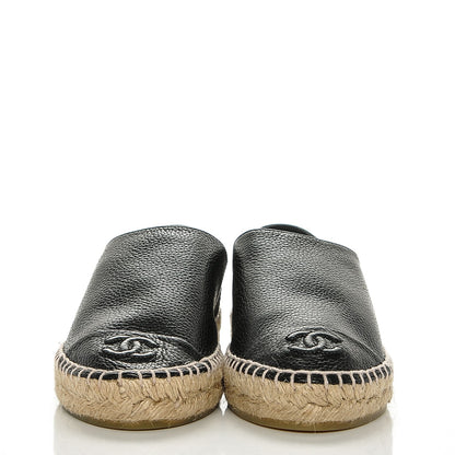Chanel Grained Calfskin CC Espadrilles 35 Black 2 of 7