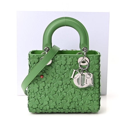 Christian Dior Lambskin Clover Allover Embroidered Small Lady Dior Shamrock Green 11 of 11