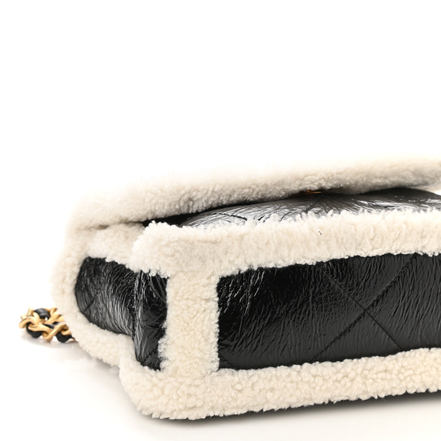 Chanel Crumpled Calfskin Shearling Sheepskin Quilted Medium Chanel 19 Flap Black 10 of 11