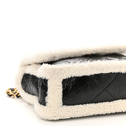 Chanel Crumpled Calfskin Shearling Sheepskin Quilted Medium Chanel 19 Flap Black 10 of 11