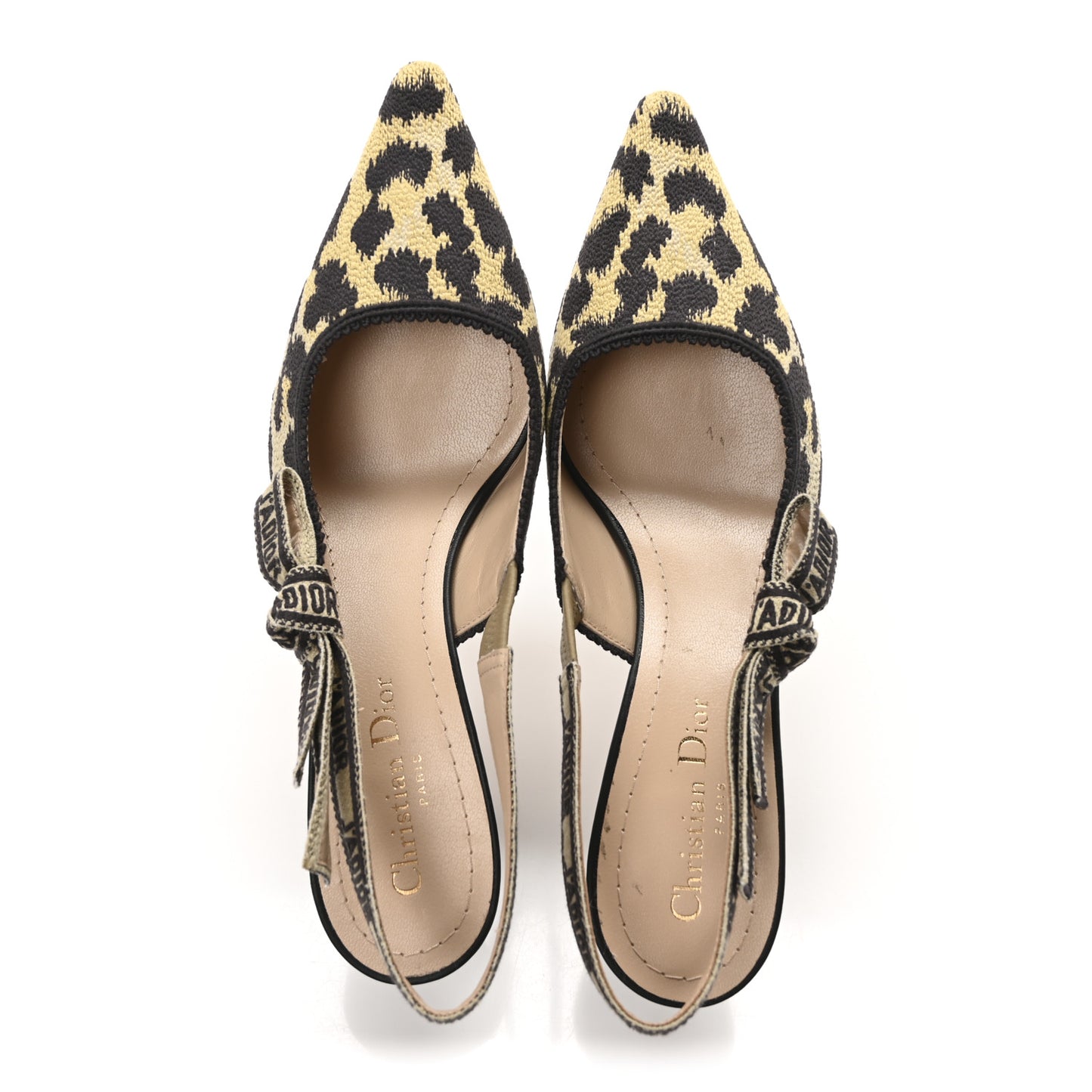 Mizza Cotton Ribbon Embroidered J'Adior Slingback 65mm Pumps 39 Beige