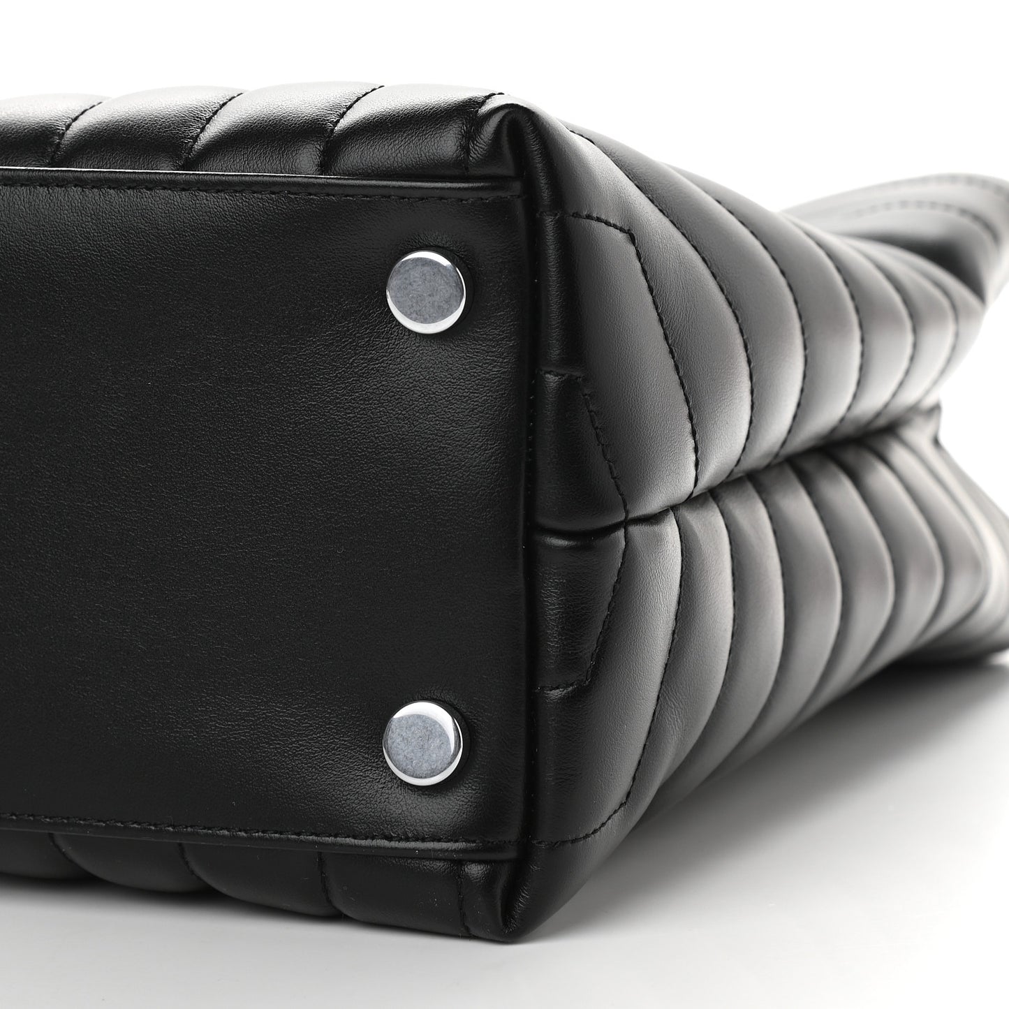 Calfskin Y Quilted Monogram Large Loulou Shopper Black