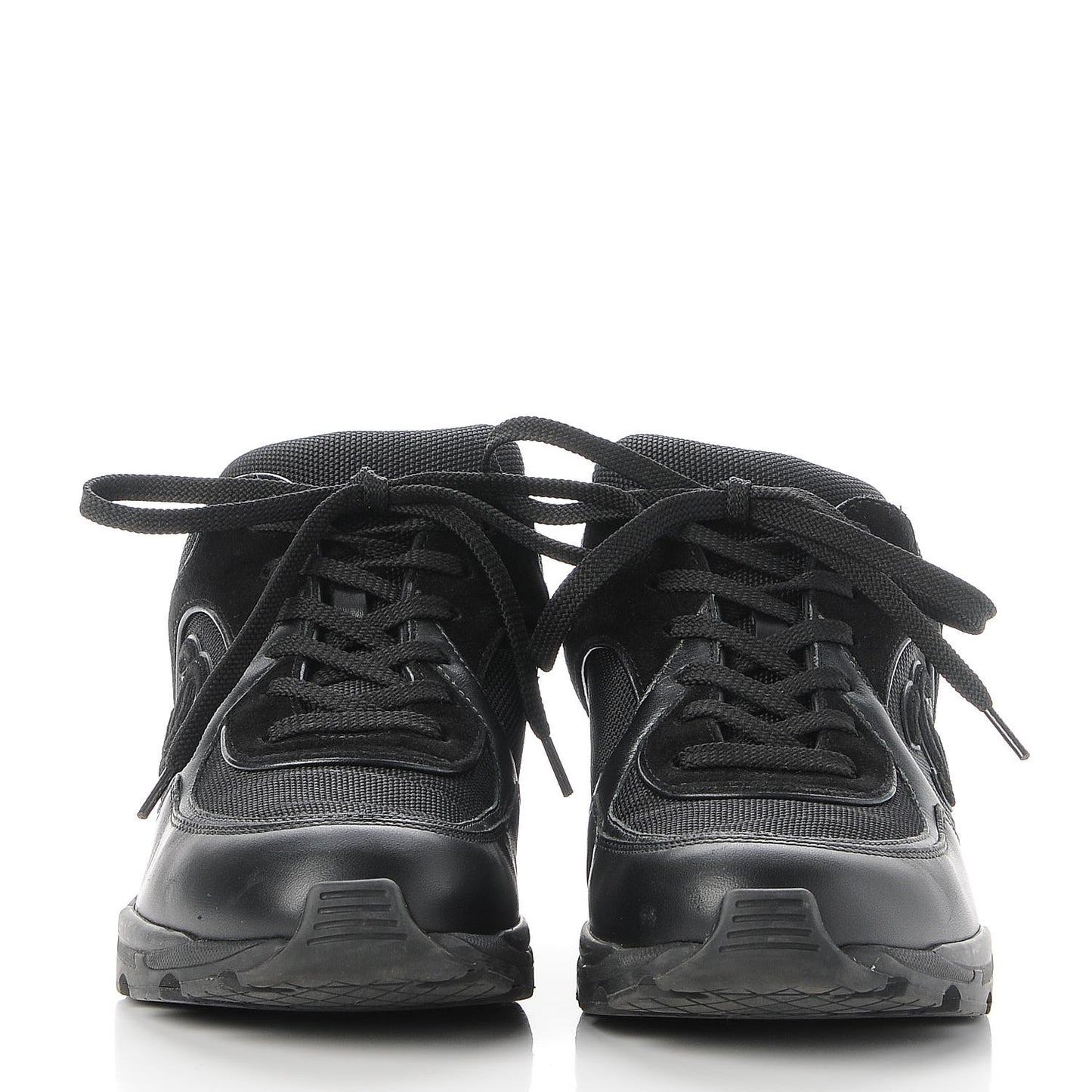 Suede Calfskin CC Sneakers 38 Black