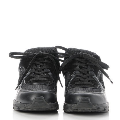Chanel Suede Calfskin CC Sneakers 38 Black 2 of 8
