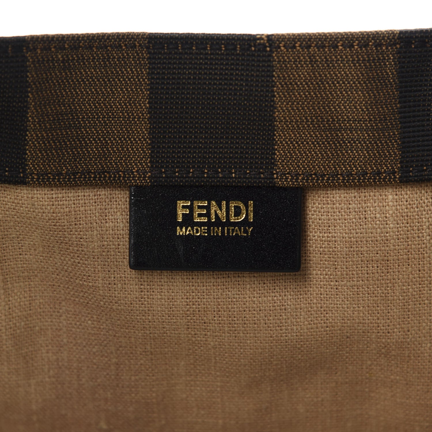 Fendi Pequin Small Shopping Tote Black Tobacco 9 of 11