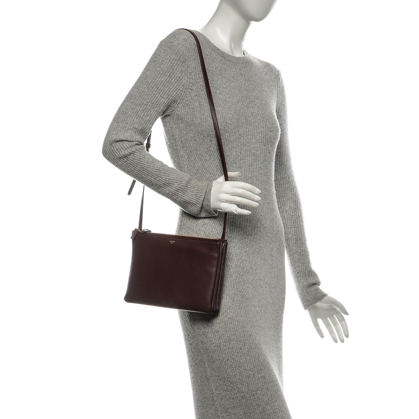 Lambskin Large Trio Crossbody Bag Burgundy