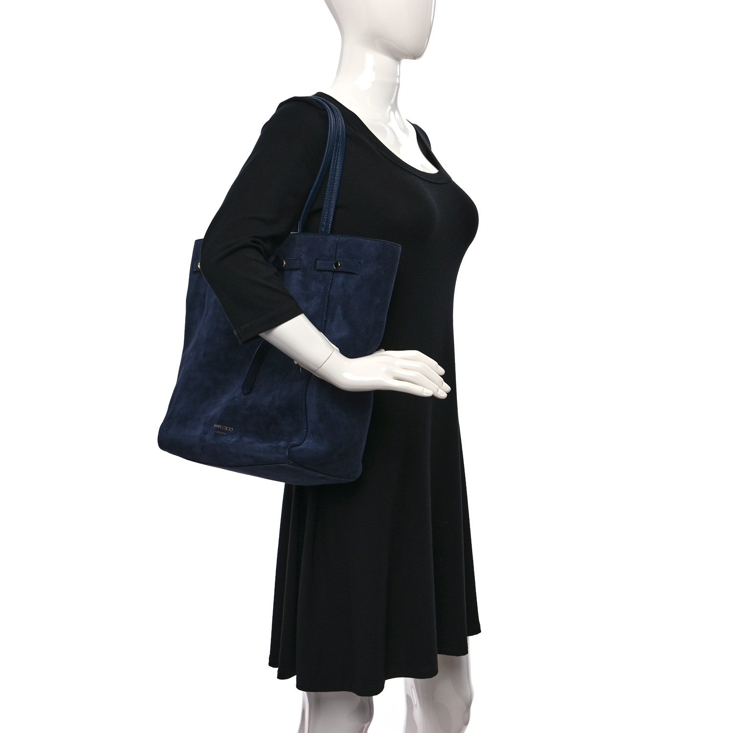 Jimmy Choo Suede Lexie Tote Navy Blue 2 of 10