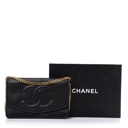 Chanel Caviar Timeless CC Wallet On Chain WOC Black 13 of 13