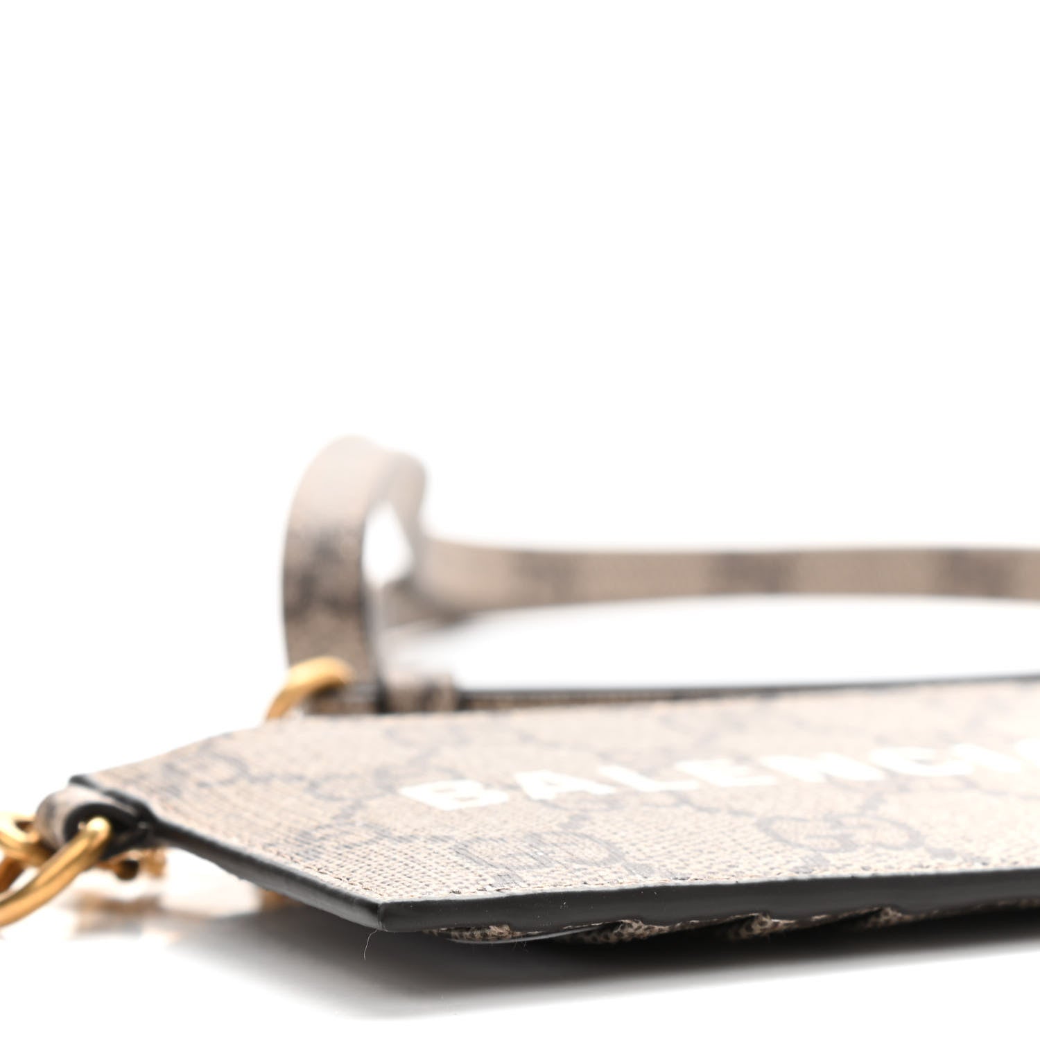 Gucci X BALENCIAGA GG Supreme Monogram Logo Card Case With Strap Beige Ebony 7 of 8