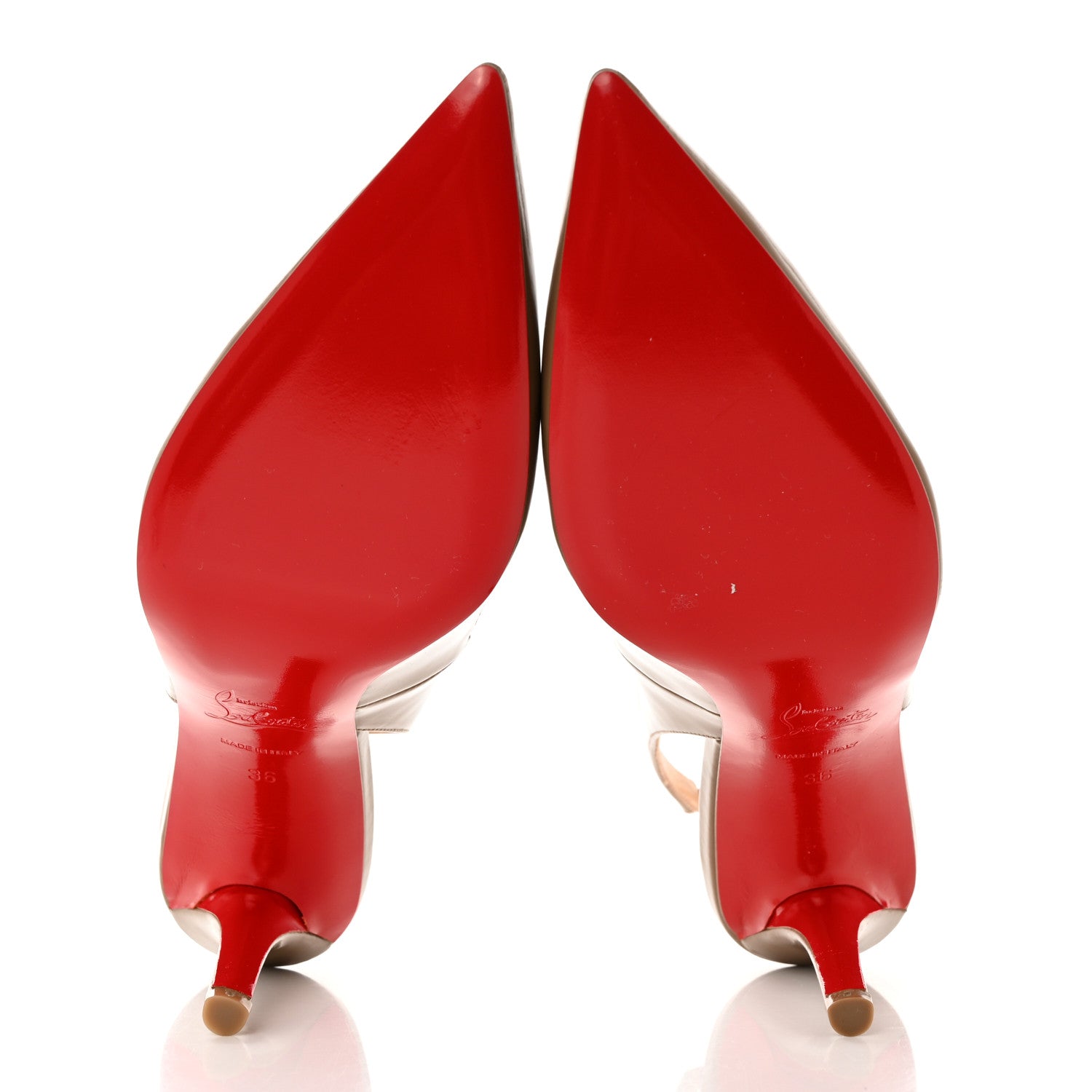 Christian Louboutin Nappa Clare Sling 80 Pumps 36 Cafe Creme 5 of 7
