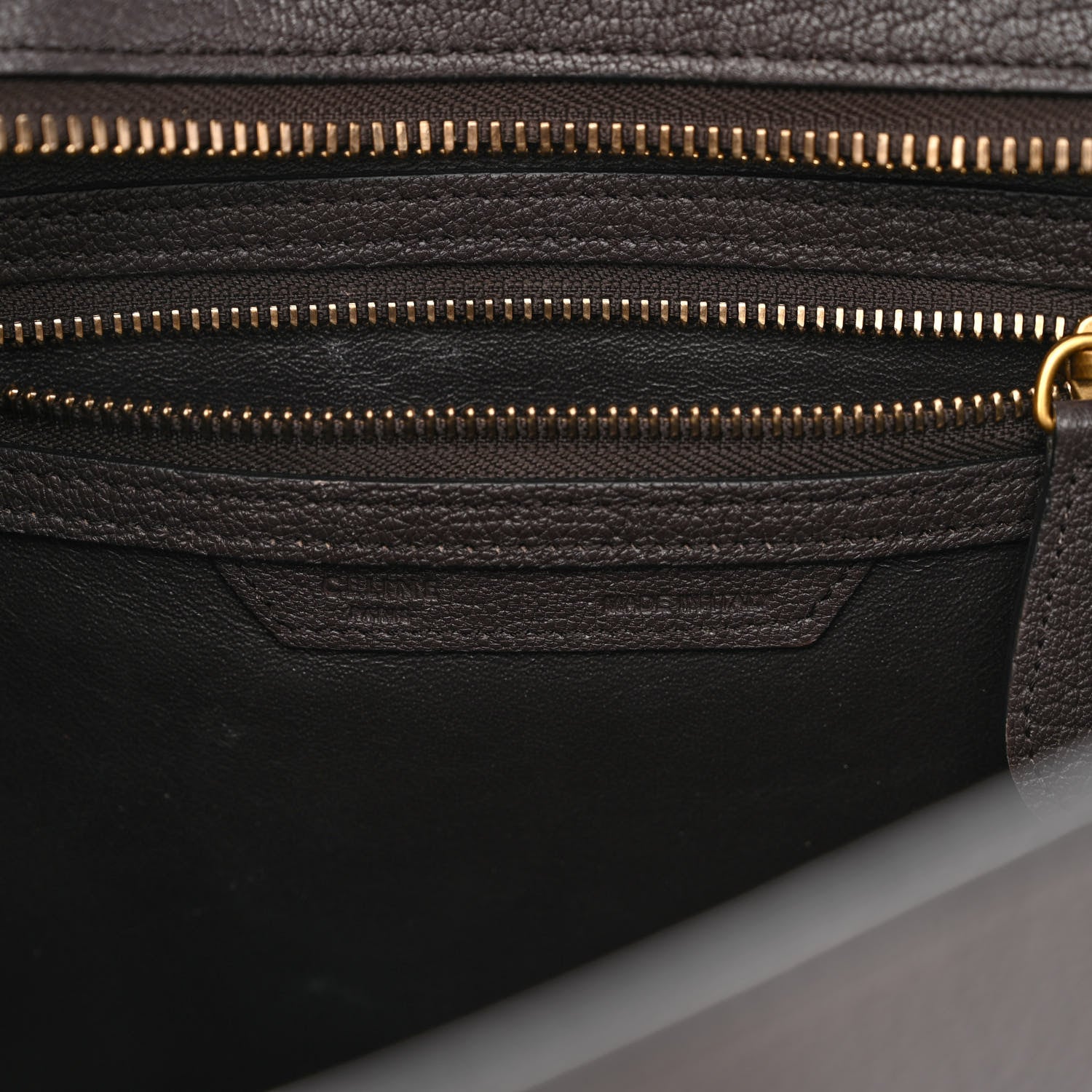 Celine Goatskin Micro Luggage Dark Taupe 7 of 12