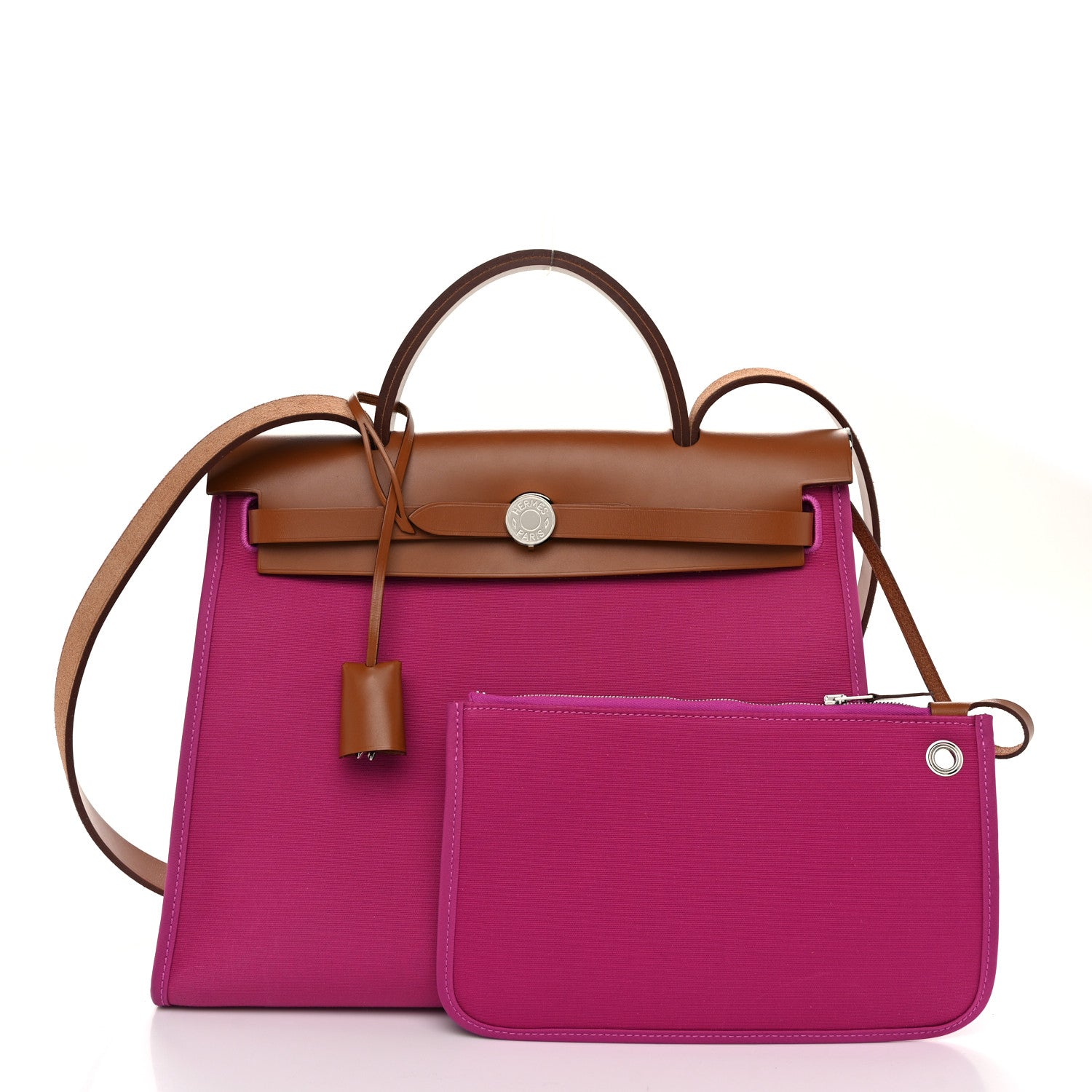 Hermes Vache Hunter Toile Herbag Zip 31 PM Magnolia Fauve 3 of 11