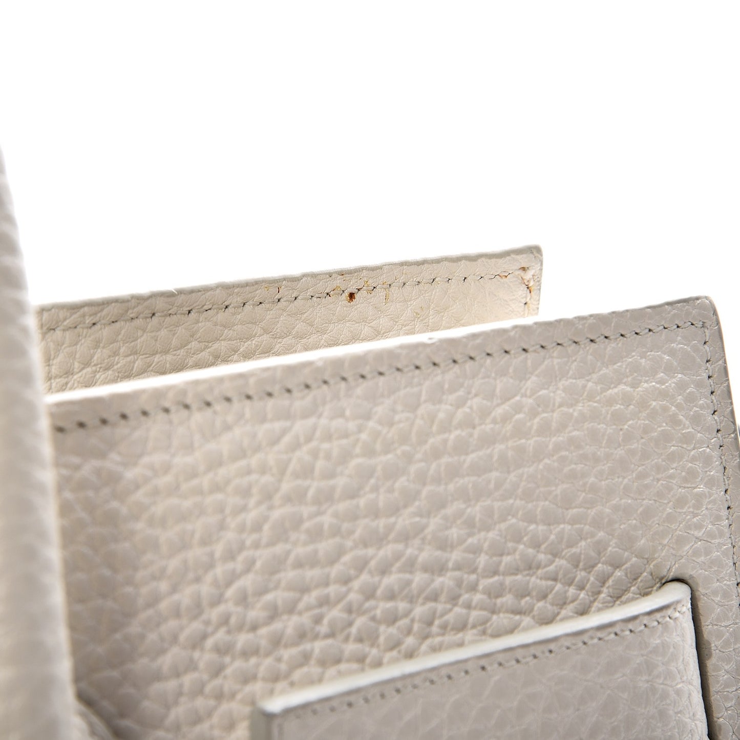 Grained Calfskin Small Sac De Jour Dove White