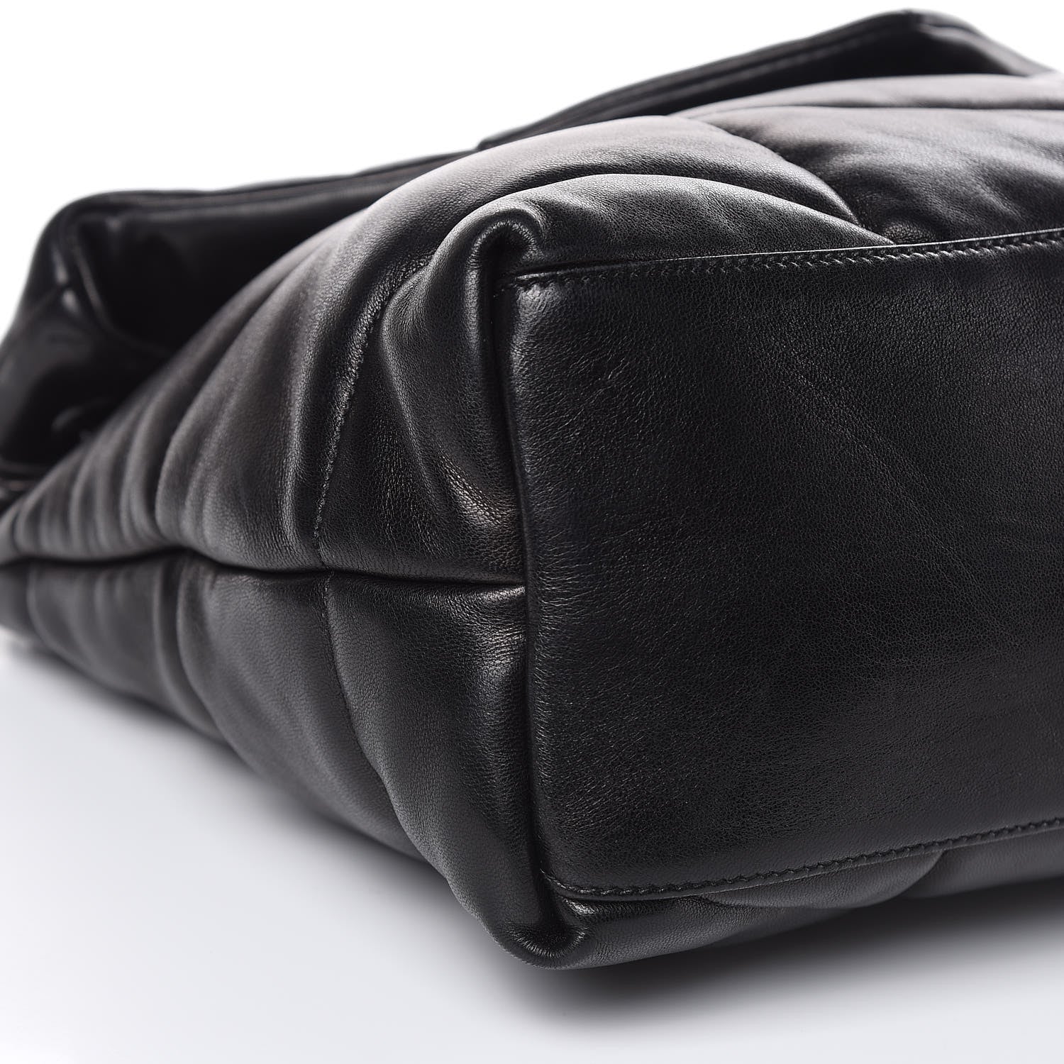 Saint Laurent Lambskin Quilted Medium Loulou Puffer Monogram Chain Satchel Black 9 of 17