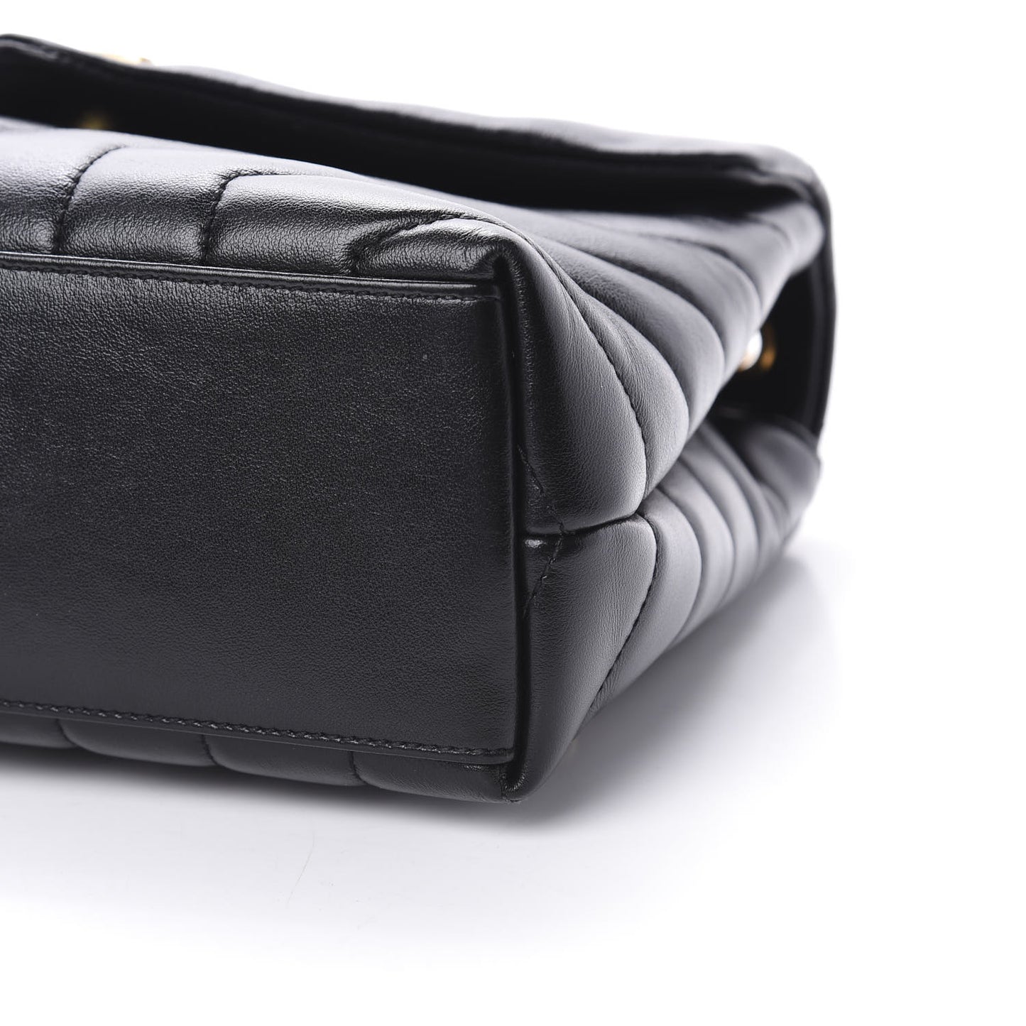 Calfskin Y Quilted Monogram Small Loulou Chain Satchel Black