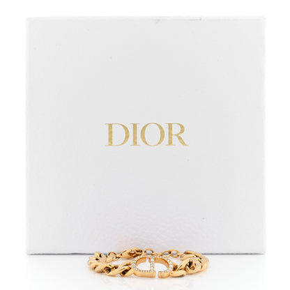 Christian Dior Metal Crystal CD Chain Bracelet Gold 5 of 5