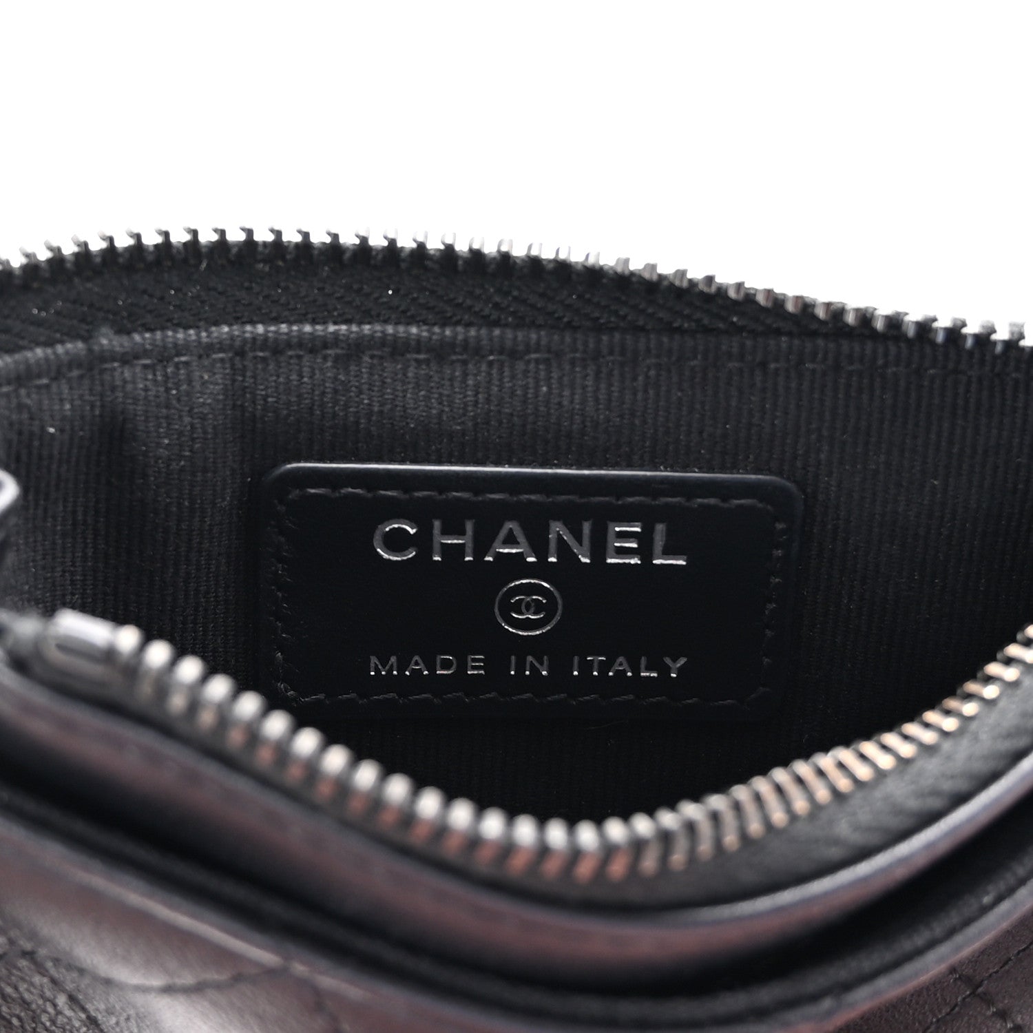 Chanel Calfskin Quilted Zip Card Holder So Black 6 of 8