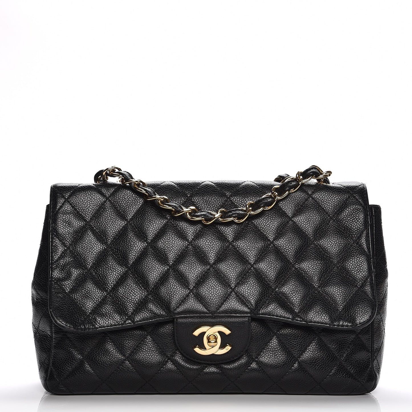 Caviar Quilted Jumbo Single Flap Black