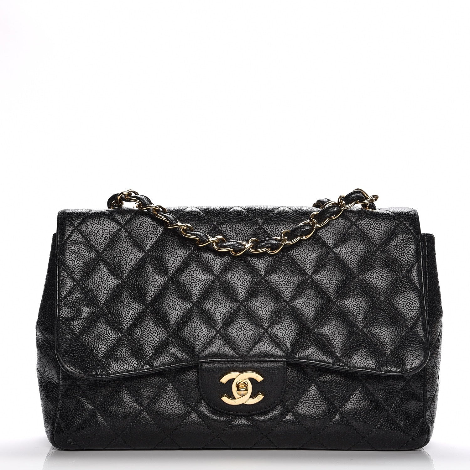 Chanel Caviar Quilted Jumbo Single Flap Black 1 of 14