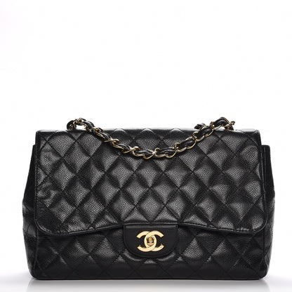 Chanel Caviar Quilted Jumbo Single Flap Black 1 of 14