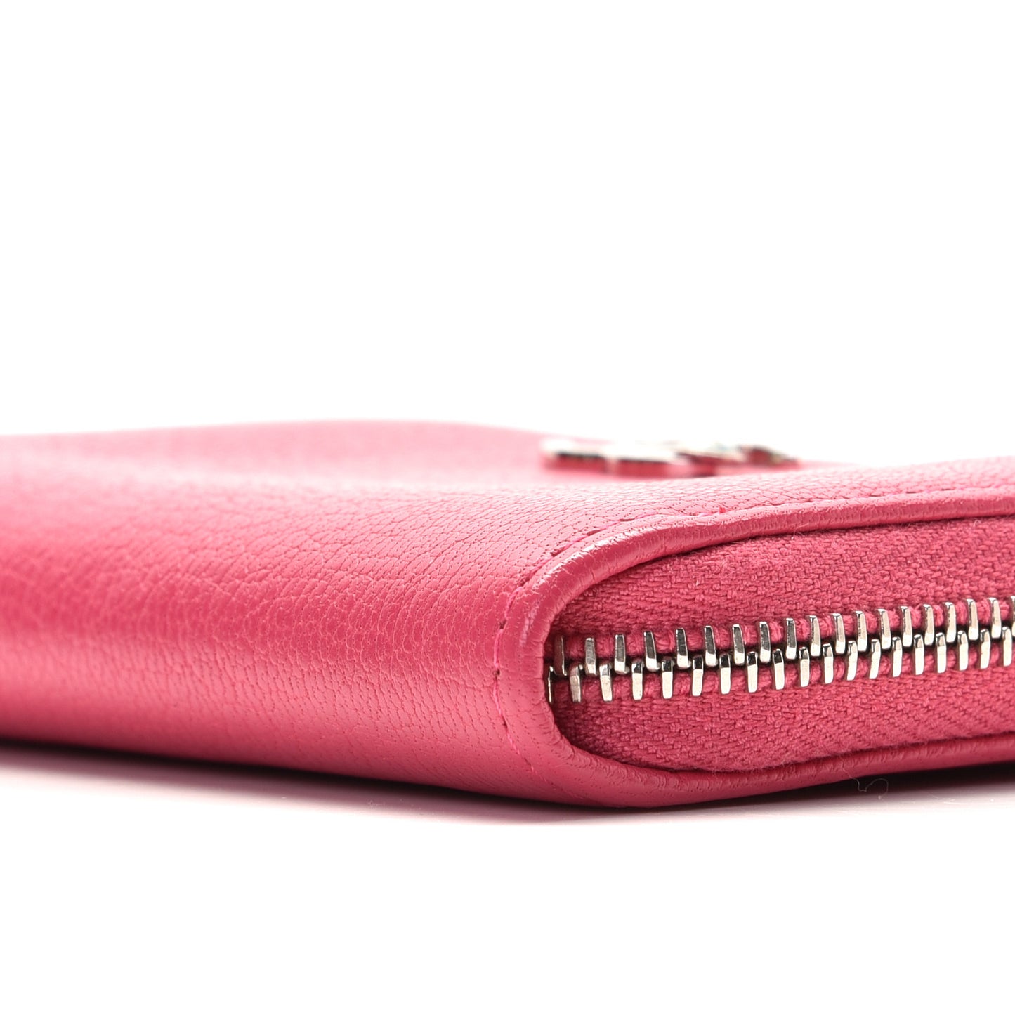 Goatskin Zip Coin Purse Fuchsia