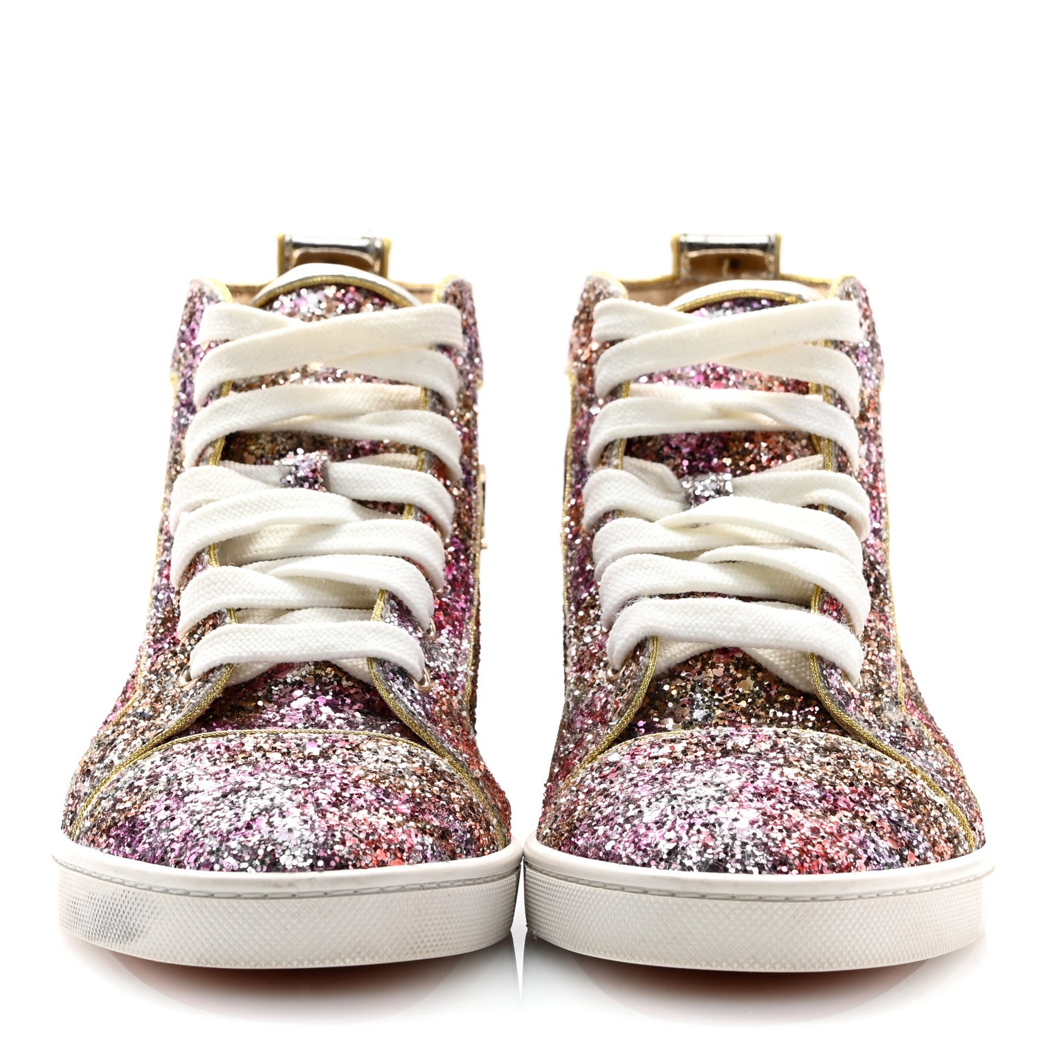 Christian Louboutin Bip Bip Glitter Womens Disco Ball Flat Sneakers 36 Rosette 3 of 11