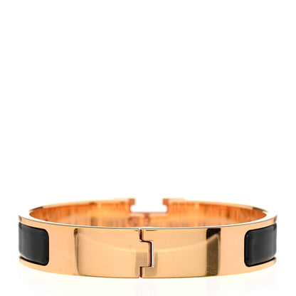 Hermes Enamel Narrow Clic Clac H Bracelet GM Black 3 of 4