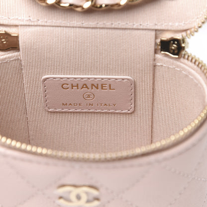 Chanel Caviar Quilted Small Vertical Coco Beauty Vanity Case With Chain Light Pink 6 of 10