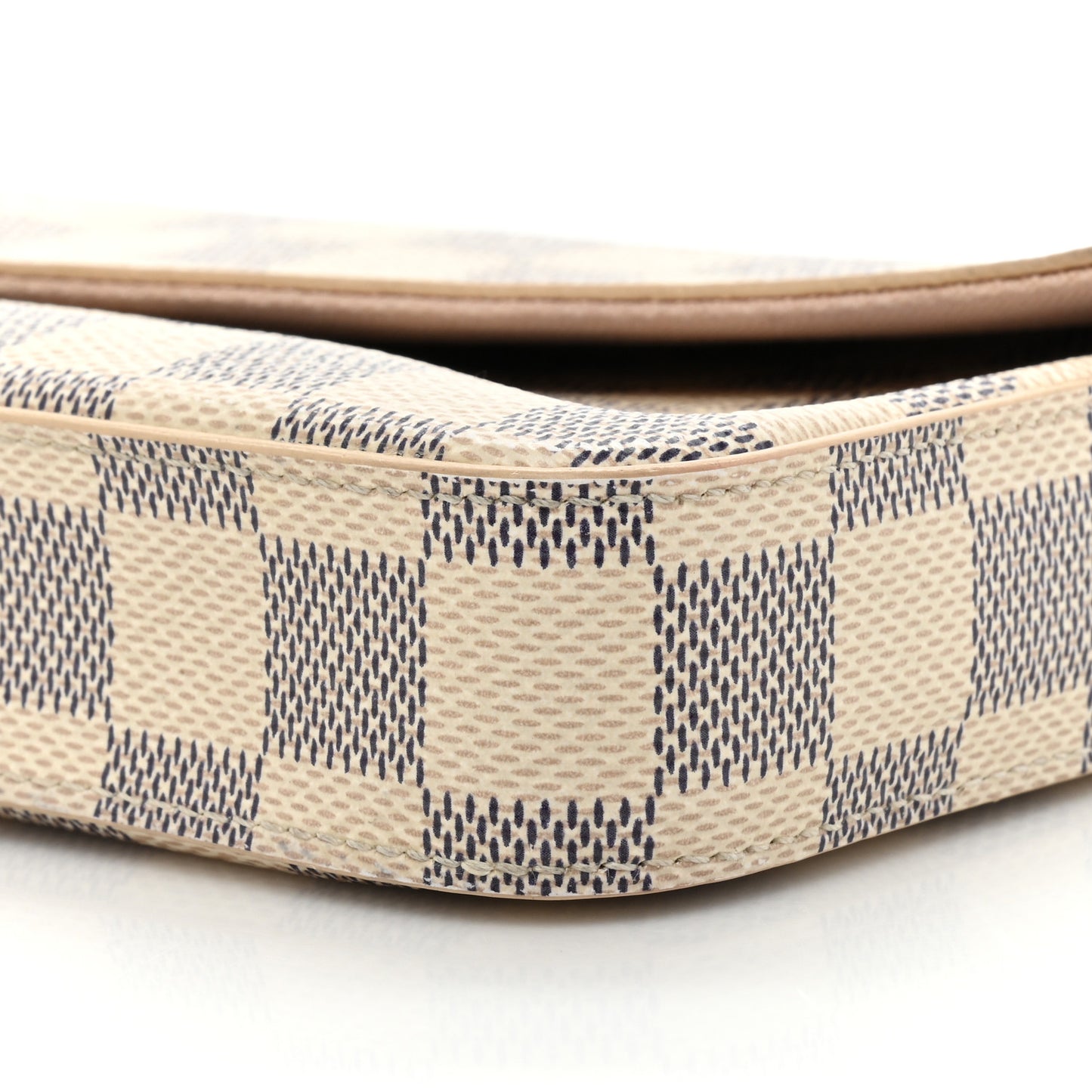 LOUIS VUITTON Damier Azur Pochette Felicie Chain Wallet Rose Ballerine