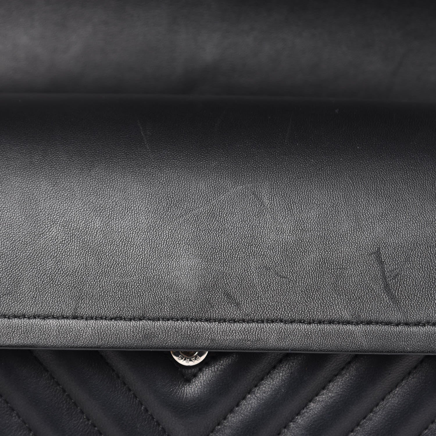 Chanel Lambskin Chevron Quilted Jumbo Double Flap Black 12 of 20