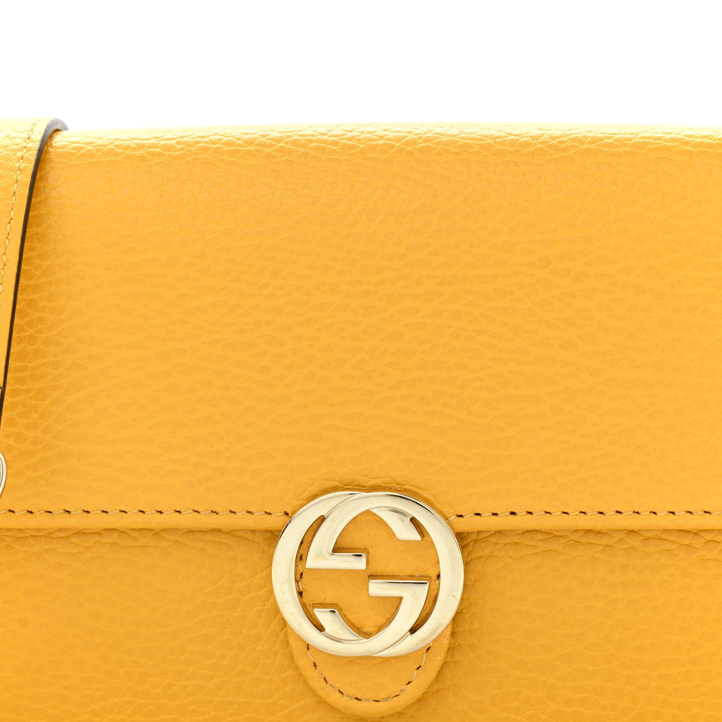 Dollar Calfskin Interlocking G Chain Wallet New Buttercup