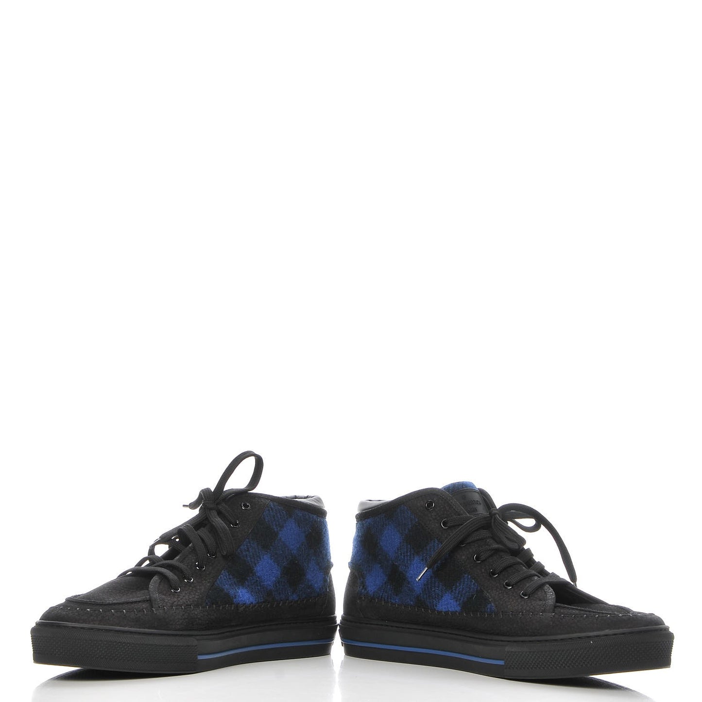 Nubuck Wool Plaid Sneakers 11 Blue