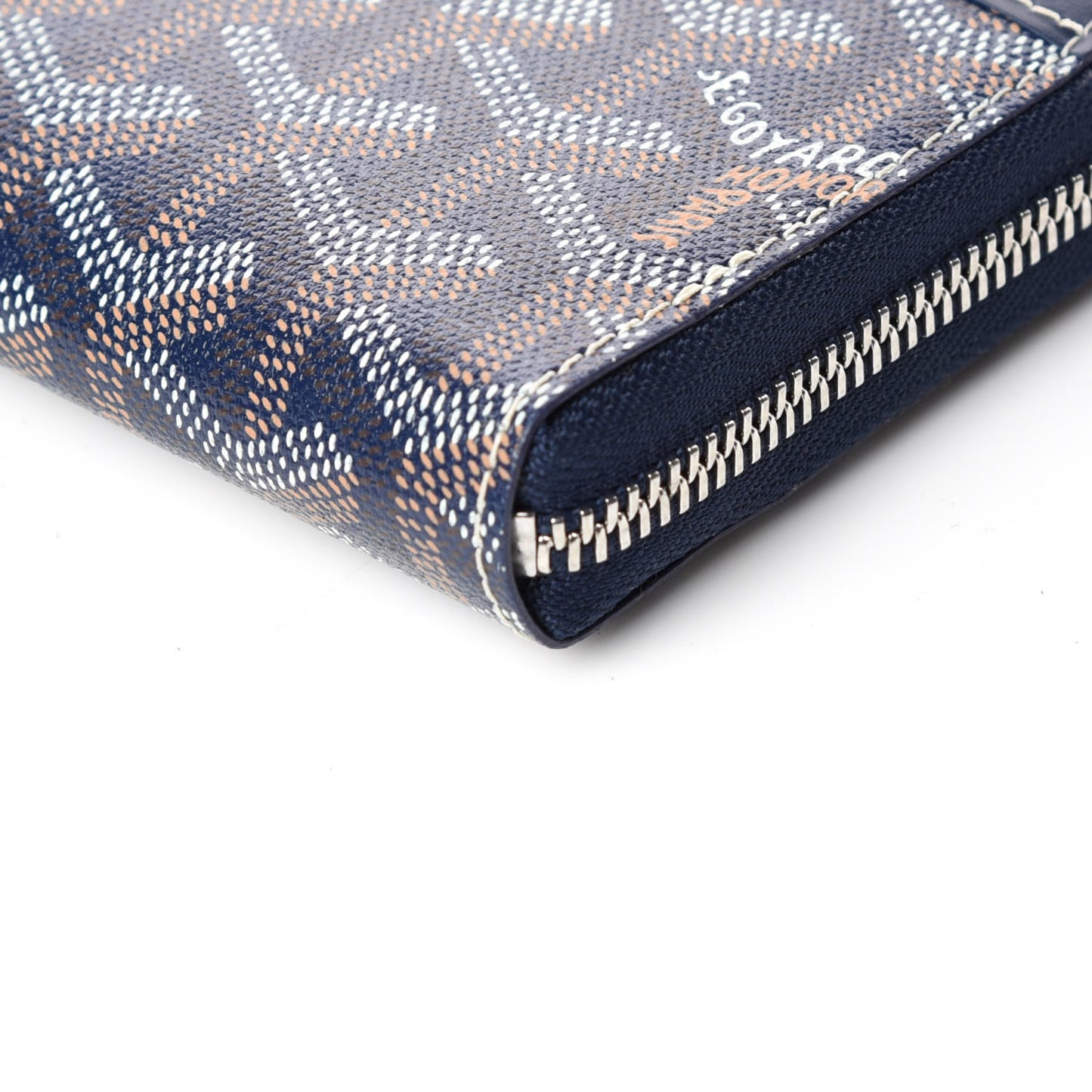 Goyardine Matignon Zip Around GM Wallet Navy