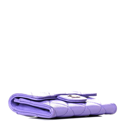 Chanel Caviar Quilted Flap Card Holder Wallet Purple 4 of 6
