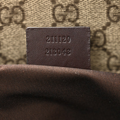 Gucci GG Supreme Monogram Large Zippered Shopping Tote Brown 7 of 11